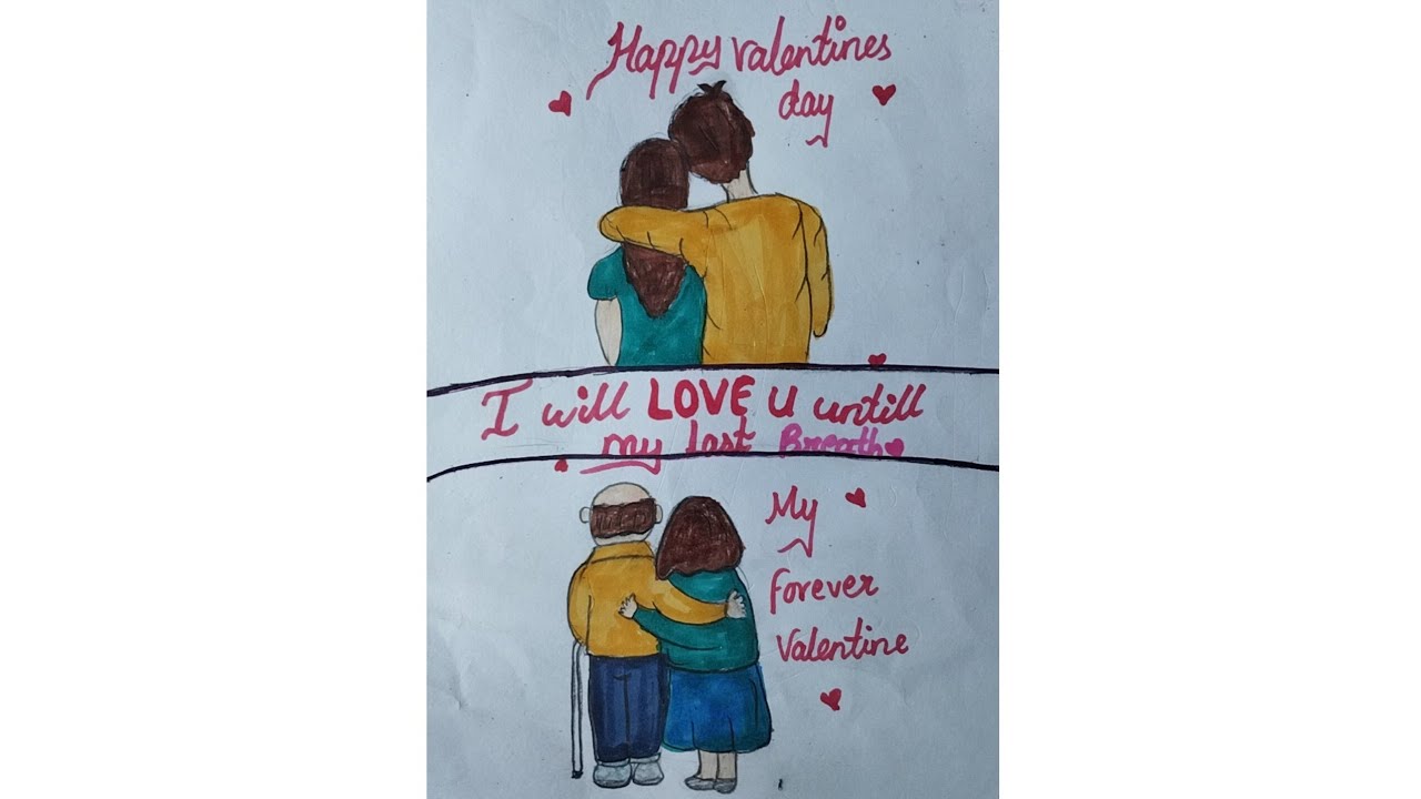 Forever valentine's day drawing #cute #best #safaartlab #yt #valentinesday #easy #art 