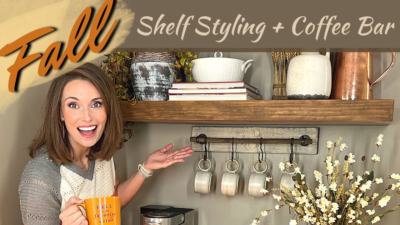 FALL KITCHEN SHELF STYLING TIPS + COFFEE BAR DECOR | FALL 2022 DECORATE WITH ME