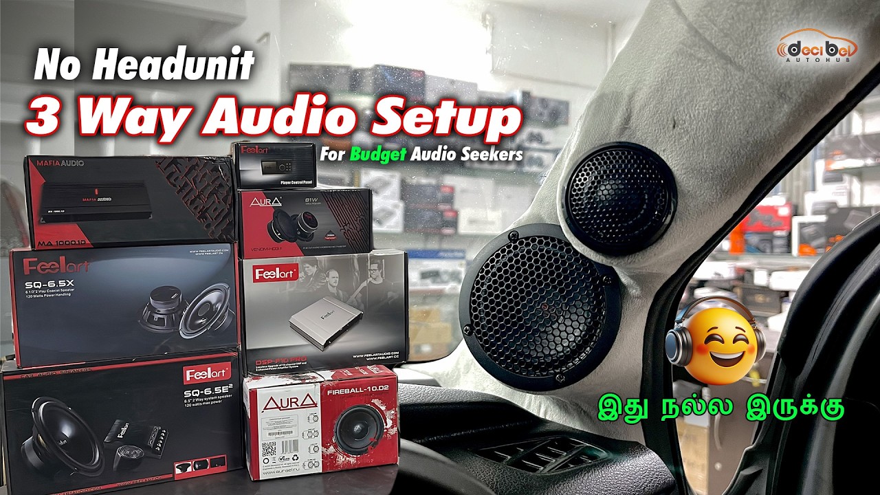 Headunit இல்லாம 3 way Audio Setup for Baleno Car 🔊 | Feelart + Aura Combo 🤩 | Decibel Autohub