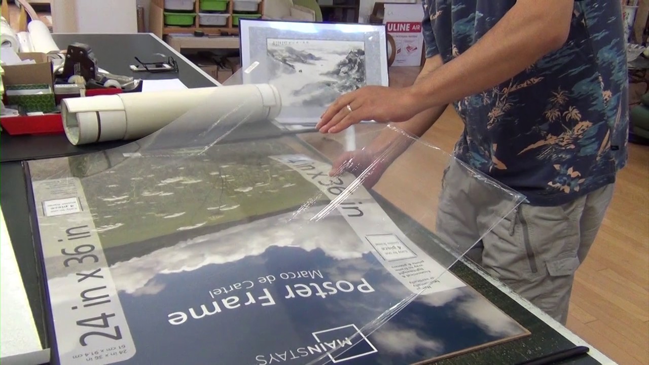How to protect and display a mounted Chinese brush painting with poster frame