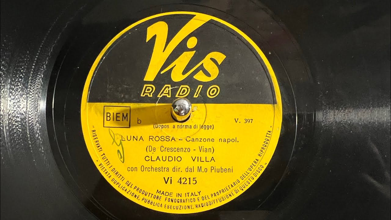 Luna Rossa - Claudio Villa - 78rpm