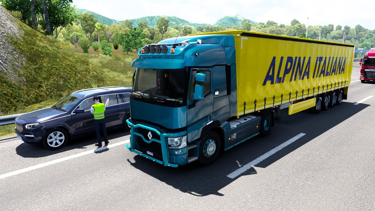 Relaxing Italy highway haul - Renault T | Euro Truck Simulator 2 1.57