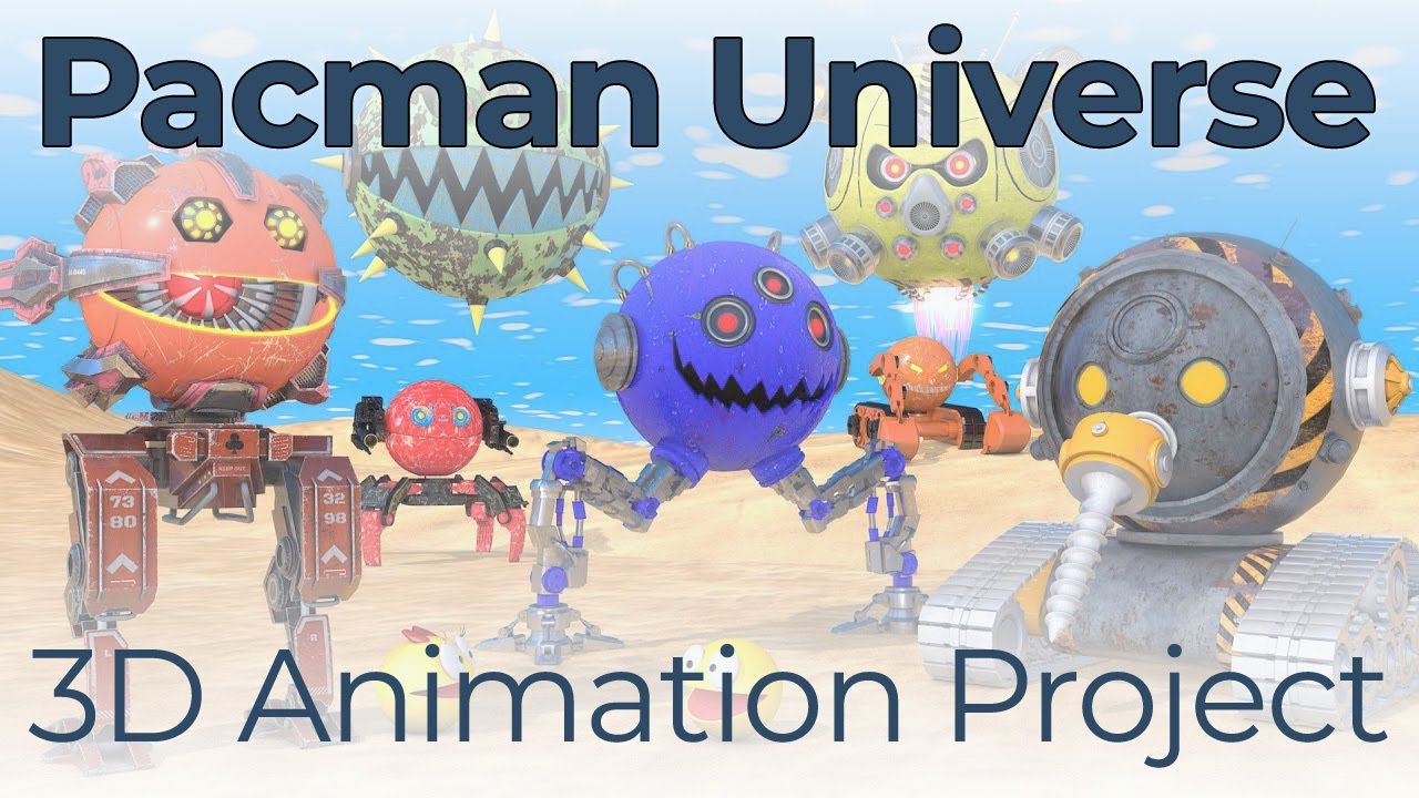 Pacman Universe &ndash; Stylized Robot Characters CGI Animation