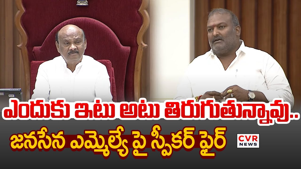 జనసేన ఎమ్మెల్యే పై స్పీకర్ ఫైర్ | Janasena MLA Sundarapu Vijay Kumar Speech | CVR News