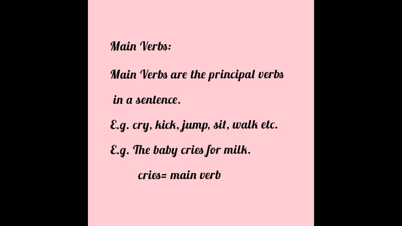 VERBS (Main Verbs and Auxiliary Verbs) Mizo explanation.