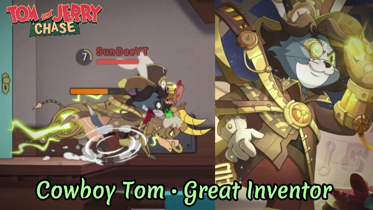[TOM AND JERRY CHASE (ASIA) | 猫和老鼠手游] Cowboy Tom • Great Inventor Skin S