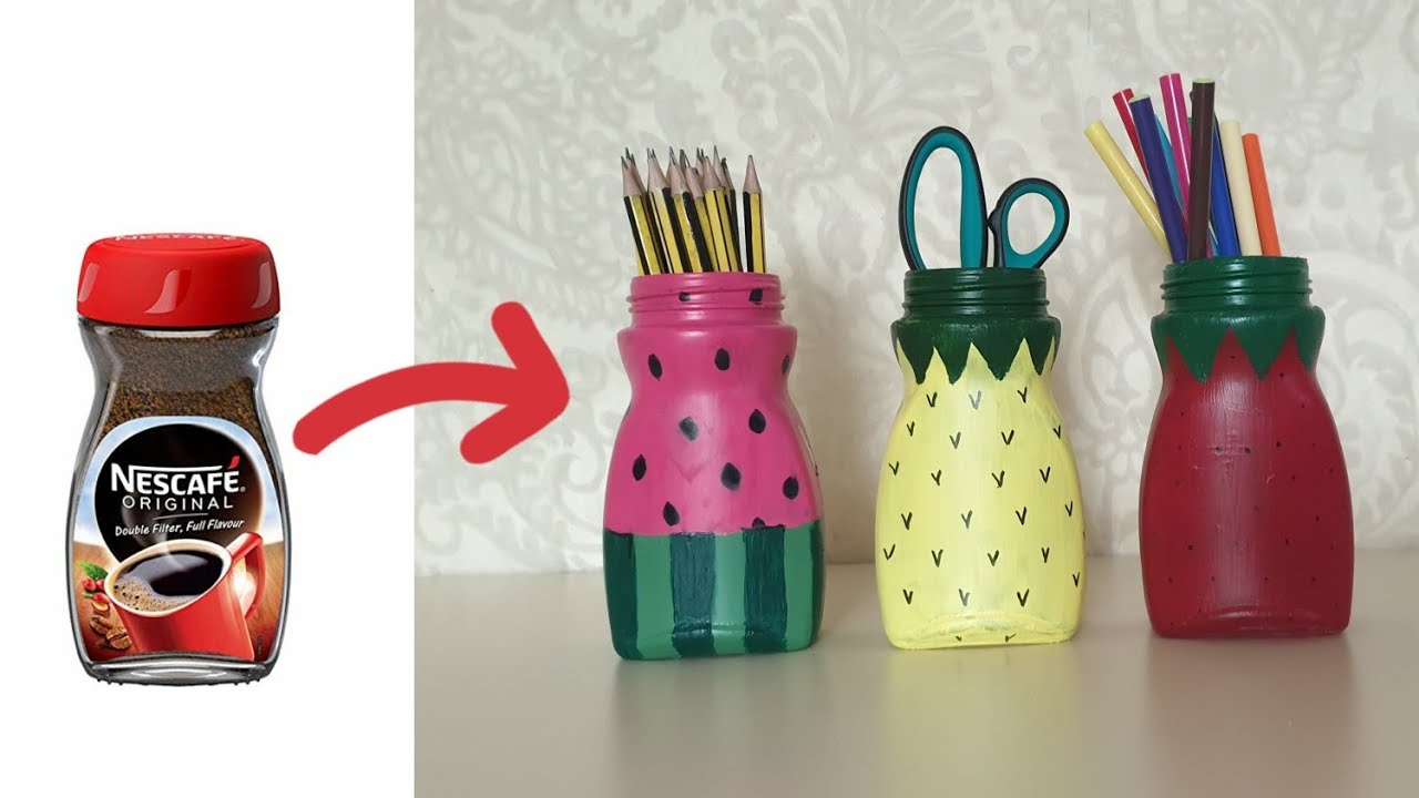 DIY Bottle painting | Nescafe jar
