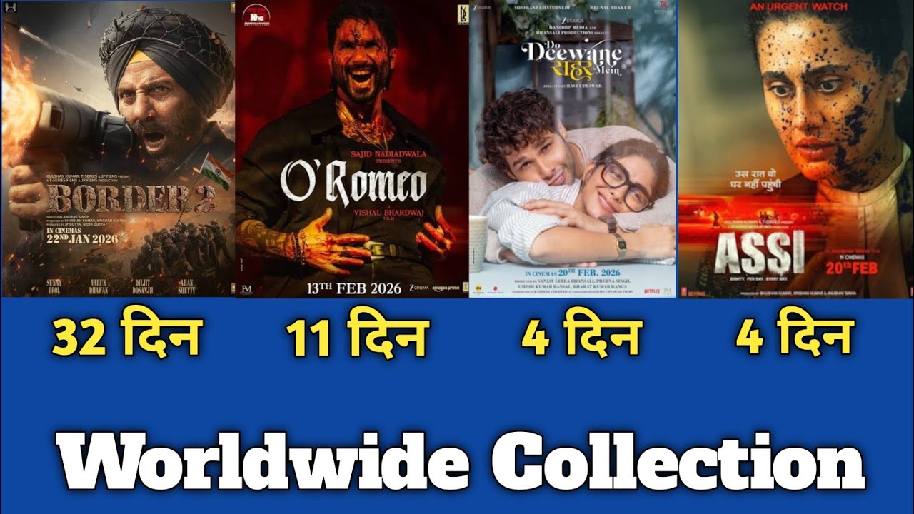 Border 2 Day 32, O Romeo Day 11 Worldwide Collection #boxofficecollection #border2 #oromeomovie