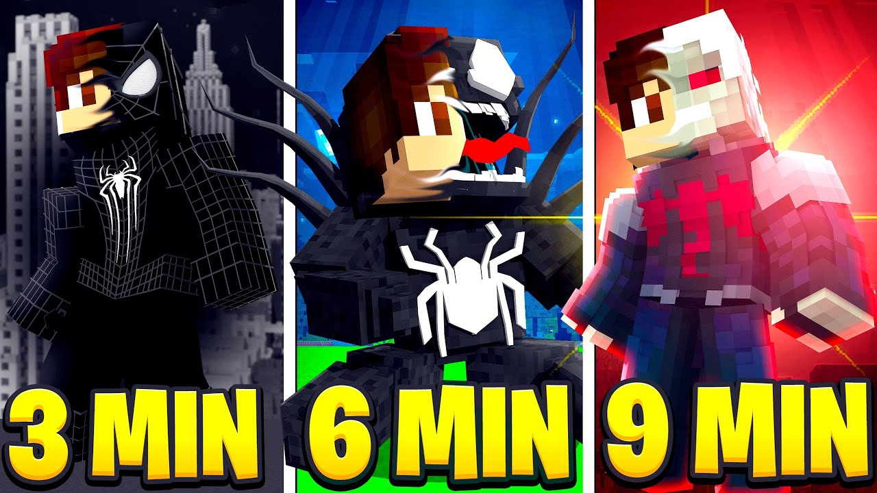 A CADA 3 MINUTOS do ARANHAVERSO 𝗡𝗢 MINECRAFT !!  ‹ Ine ›