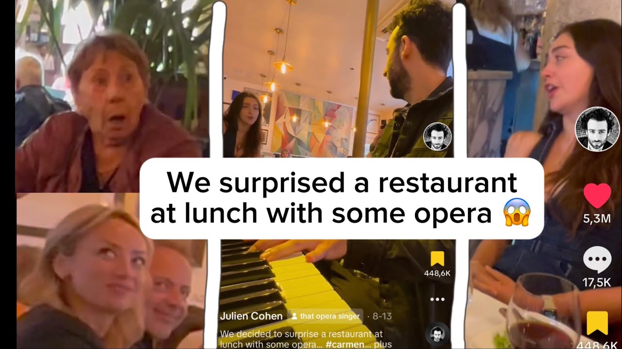 Opera Singer suddenly sings CARMEN in a French restaurant!