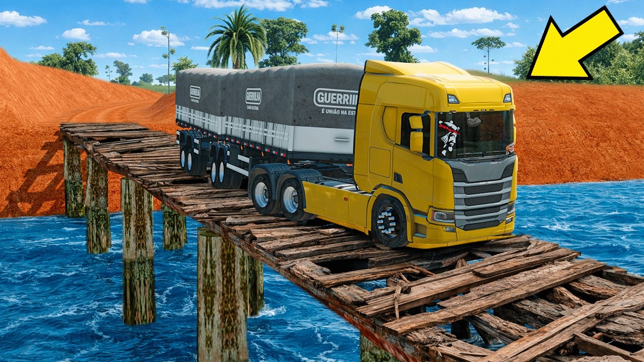 PASSEI PELA PONTE PERIGOSA COM O NOVO CAMINHÃO do GLOBAL TRUCK ONLINE!