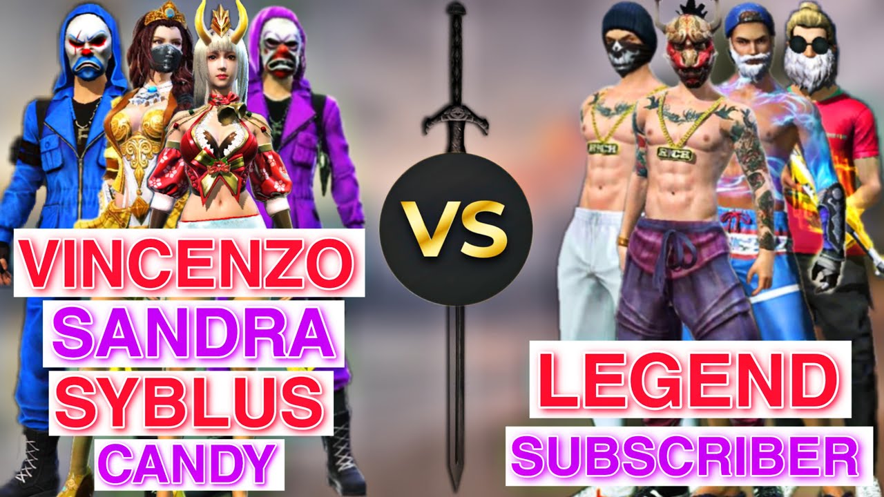 VINCENZO + SYBLUS + SANDRA + CANDY VS LEGEND SUBSCRIBER Clash Squad Custom || Let's Enjoy