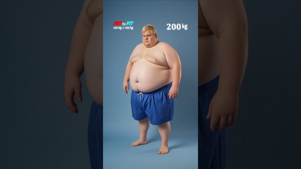 Fat to fit evolution, from 200kg to 100kg What is the idral weight for you? #fitness #evolution #ai