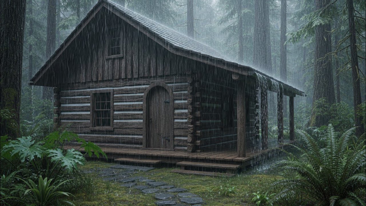 Heavy Rain ASMR in a Forest Cabin 🌧️ Relaxing Rain Sounds for Sleep, Study & Deep Relaxation