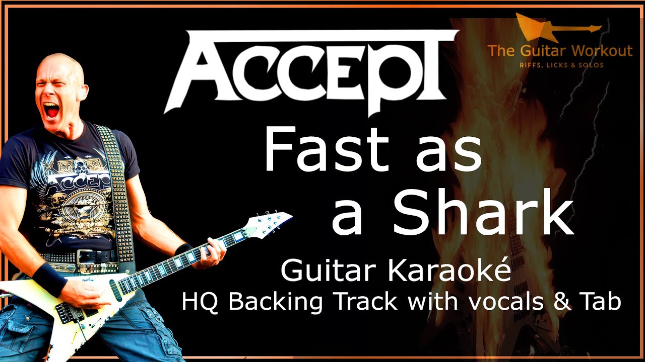 Accept - Fast as a Shark (HQ Backing Track with vocals & tab | Guitar Karaoke)
