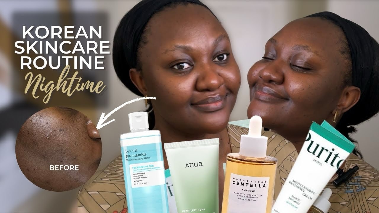  My Korean Night Skincare Routine | Acne-Prone Black Skin + Before & After