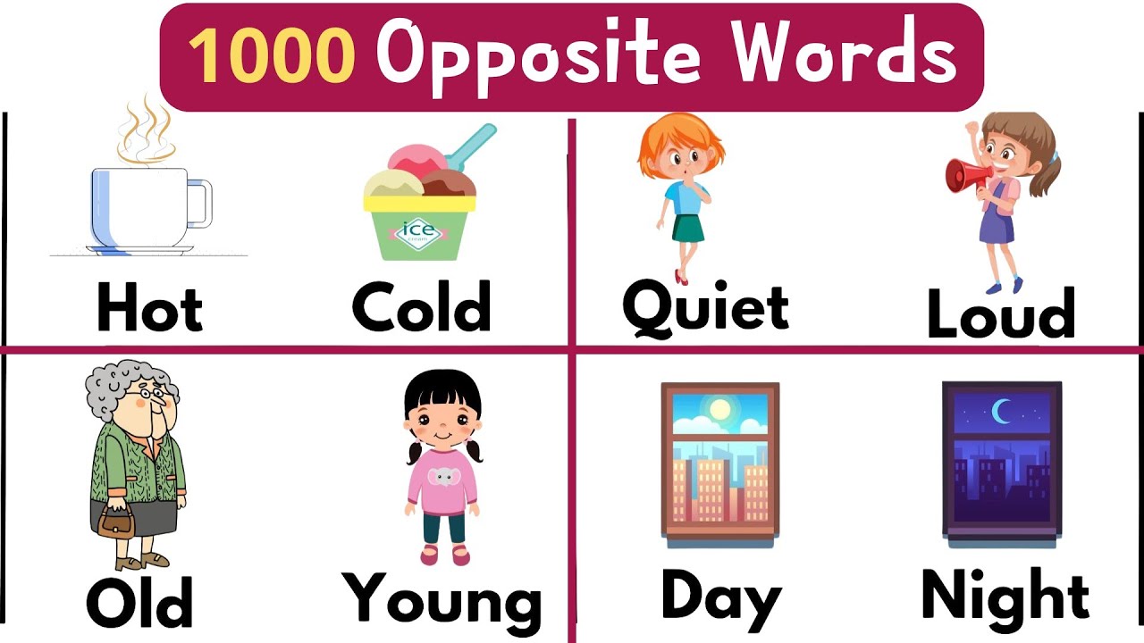 1000 Opposite Words in English for Kids | Learn Antonyms with Easy Sentences | part 1