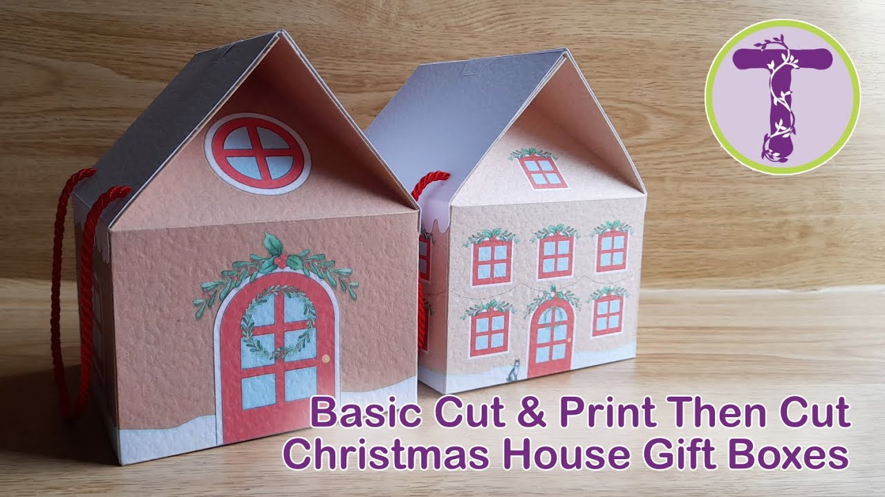 Christmas House Gift Boxes for Cricut, Silhouette & ScannCut, SVG, Studio 3, Canvas Workspace