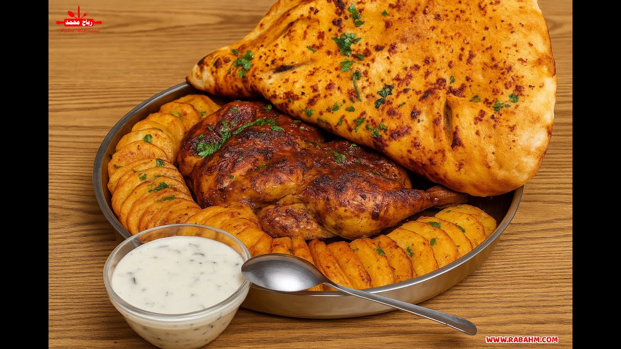 دجاج مشوي بالفرن مع البطاطا 🥔🍗 أسهل غداء والطعم لا يُقاوم! جربوه اليوم! 😍🔥