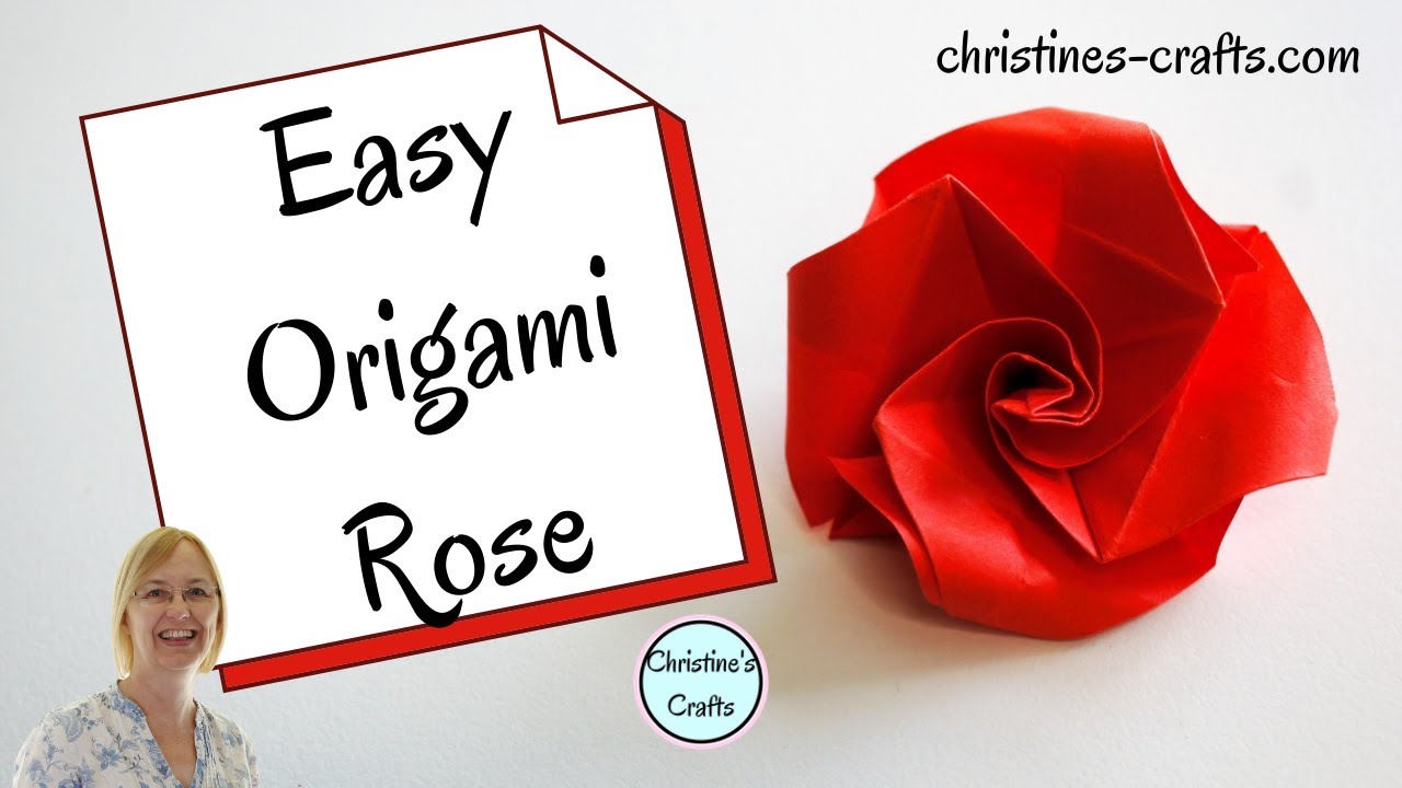 HOW TO MAKE A CUTE BUT SIMPLE ORIGAMI PAPER ROSE FOR BEGINNERS -  in 5 minutes!