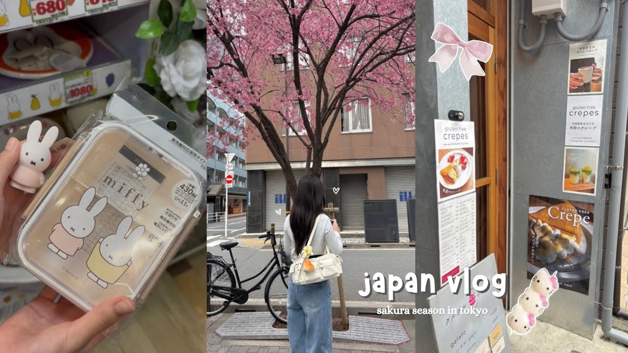 JAPAN VLOG 🌸 | sakura season, old street tokyo, gachapons, dondondonki, shopping