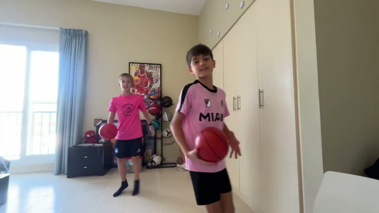 I played a basketball challenge with my friends!
