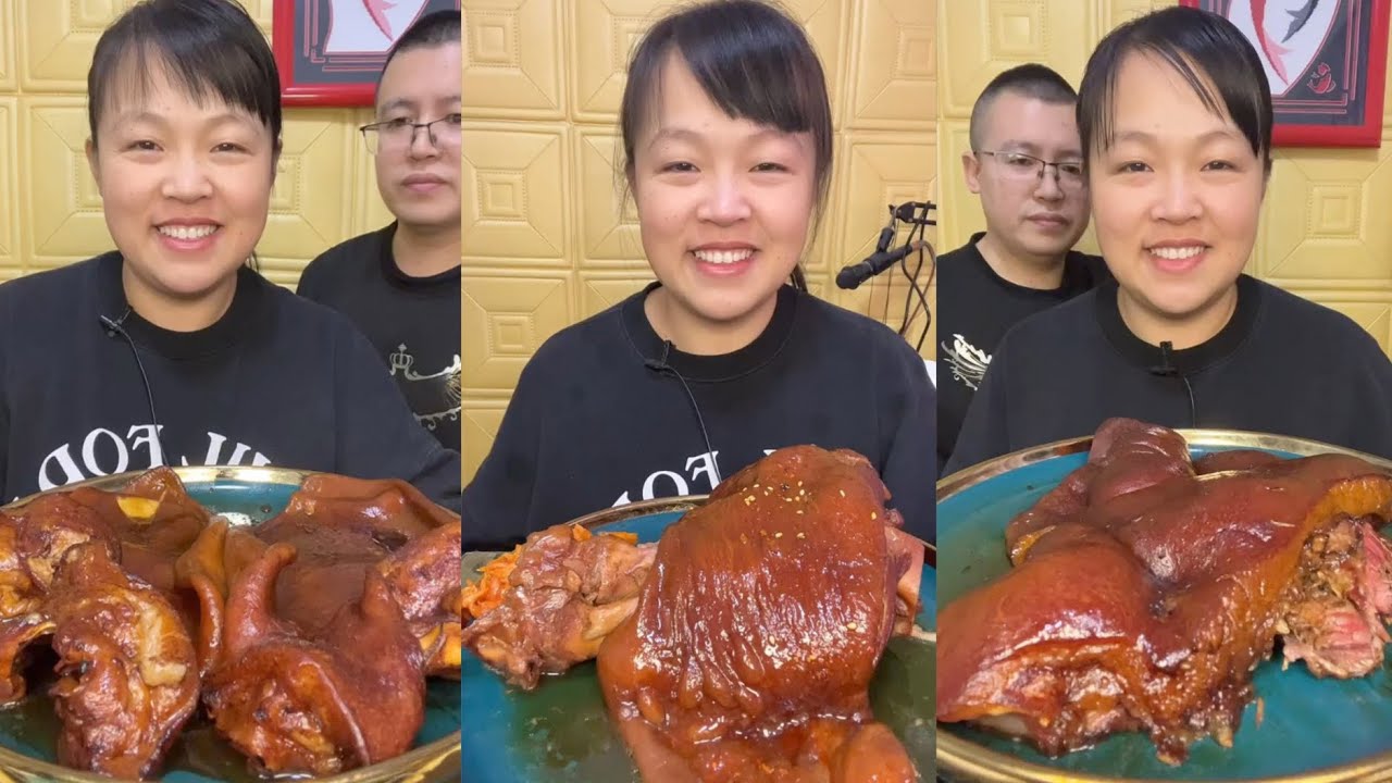 Mukbang #02: Eating roll  belly , braised pork belly, legs pork #mukbang #eatingshow #porkbelly
