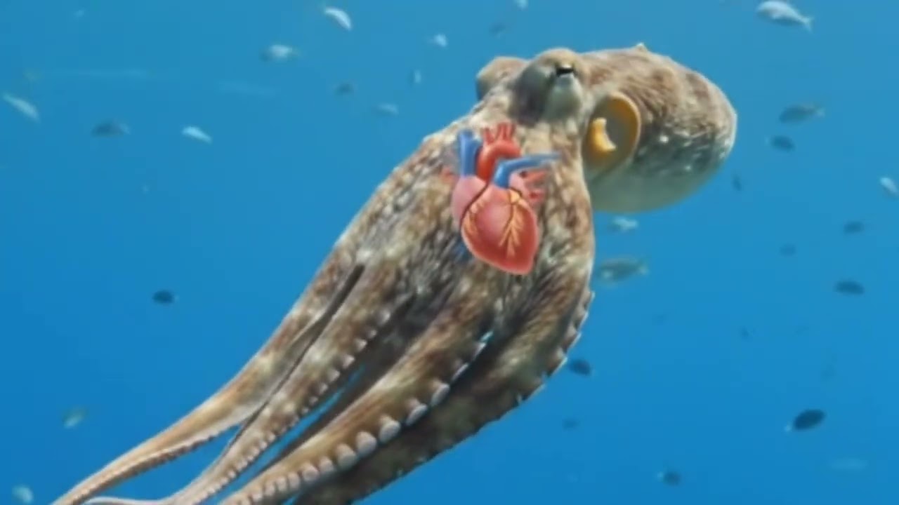 Octopuses have three hearts, blue blood, and nine brains.