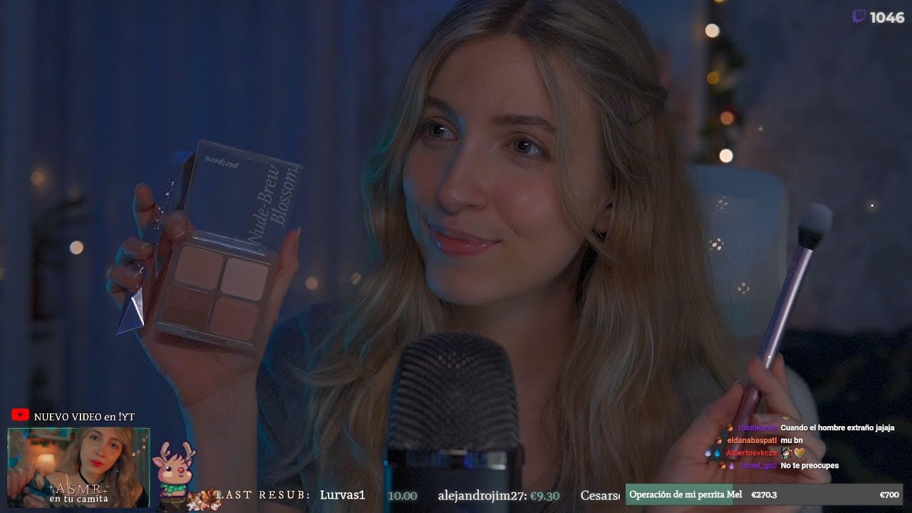 ASMR charlando mientras te maquillo y te relajo con sonidos ♥ live