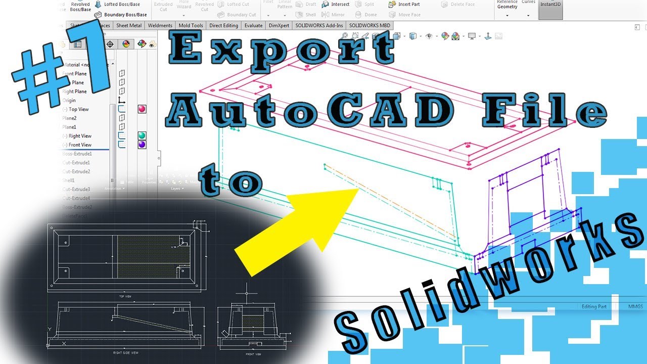 #7. Solidworks Tutorial | Export AutoCAD File into Solidworks Easy Tutorial  | #CADCAM Nation