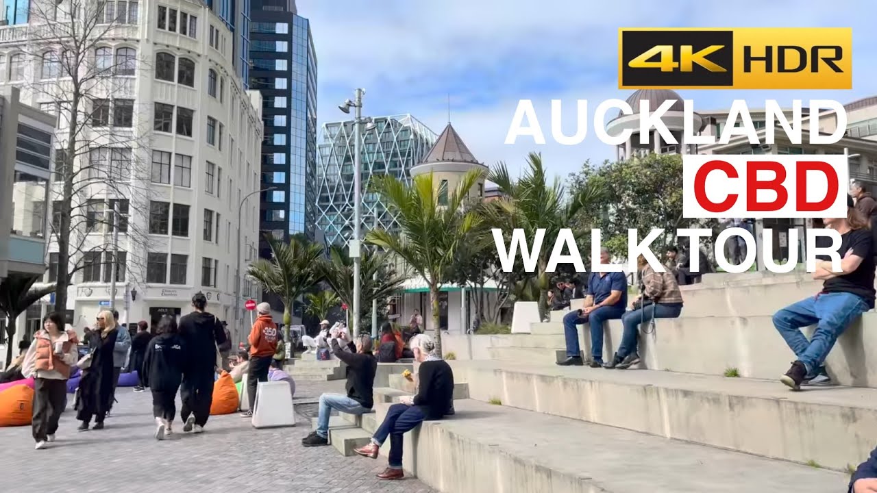Auckland CBD Walking Tour New Zealand 4K