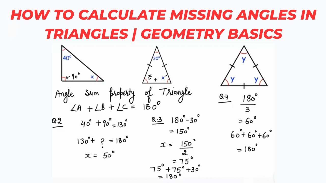 Find Missing Angle of a Triangle | Angle Sum Property Explained