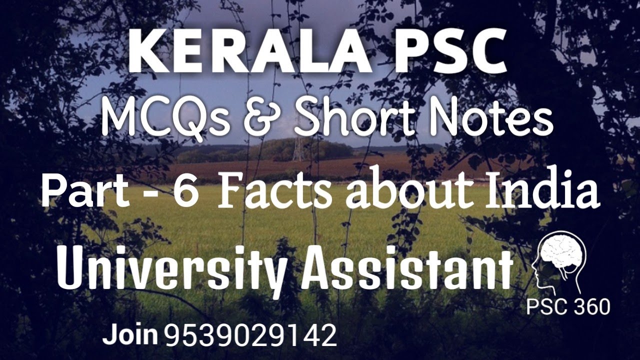 Kerala PSC || Facts about India MCQs