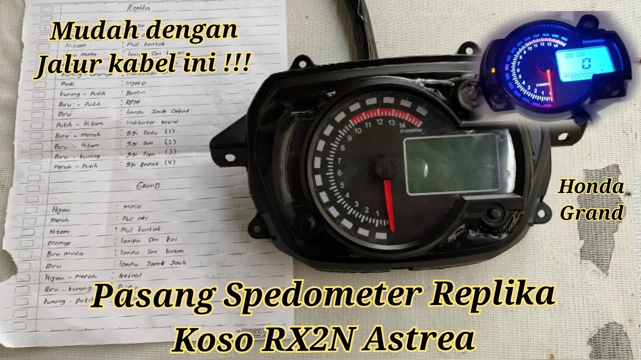 Pasang spedometer koso astrea grand jalur kabel lengkap