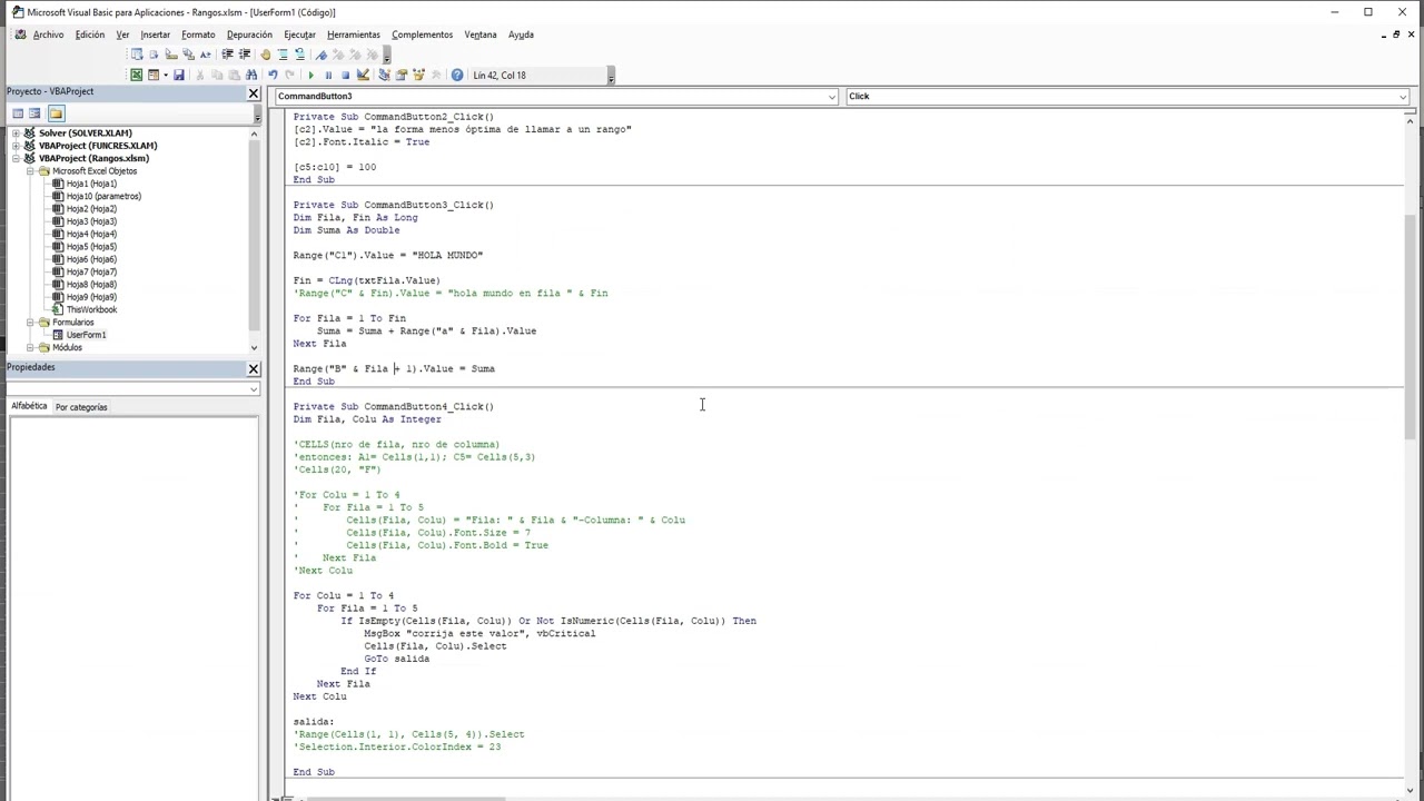 Rangos en Excel desde VBA - Macros