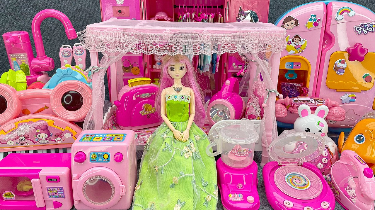 17 Minutes Satisfying with Unboxing Barbie Princess House & Wardrobe Collection Toys Review | ASMR