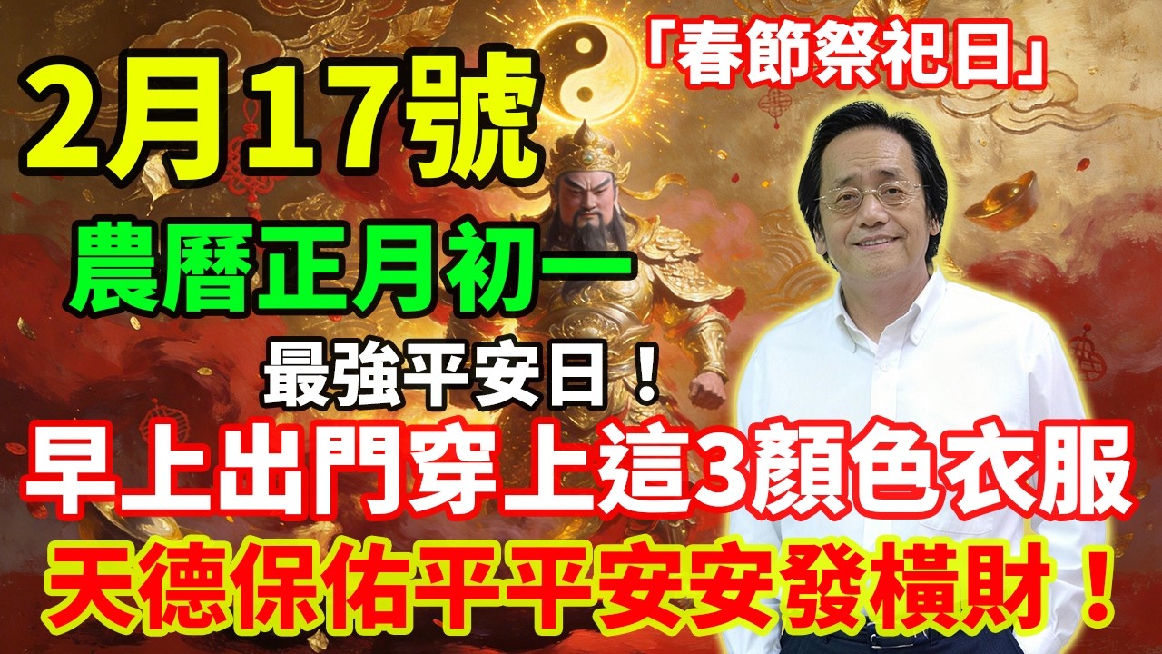 最強平安日！2月17號，農曆正月初一，「春節祭祀日」，早上出門穿上這3顏色衣服，天德保佑平平安安發橫財！#佛學 #佛淨 #佛陀 #佛法 #佛教 #修行