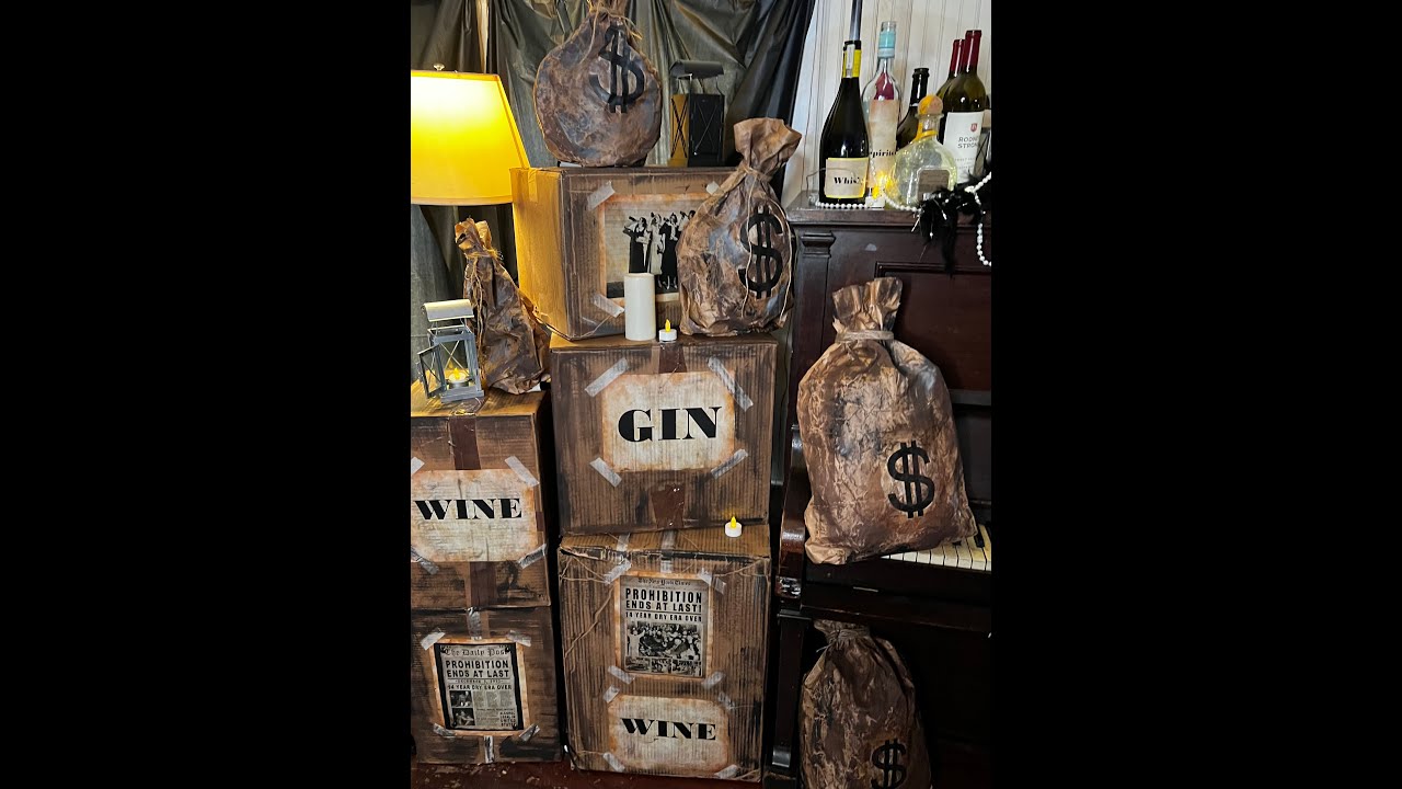 Repurpose a cardboard boxes into a photo perfect backdrop for a 1920s or western themed party