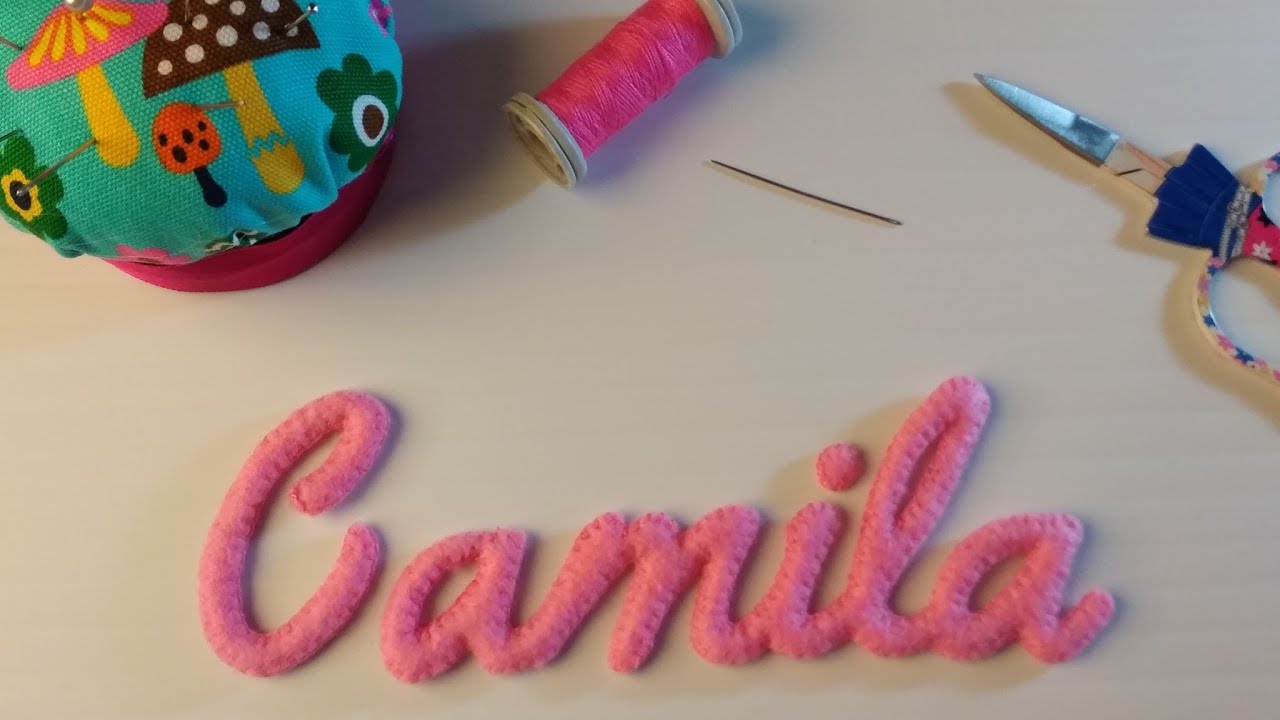 COMO FAZER LETRAS EM FELTRO COM ENCHIMENTO EM EVA
