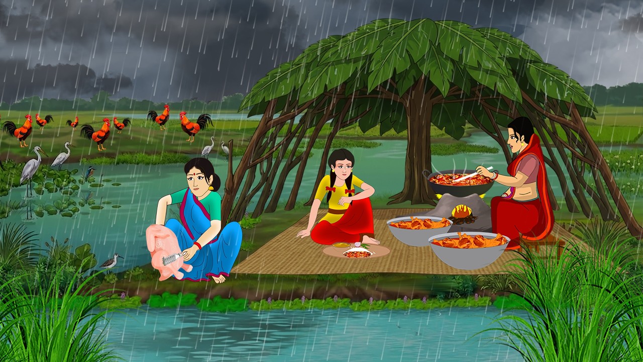 Desi Chicken Curry in the Rain | Hindi Story | Hindi Kahaniya | Moral Stories | Cartoon Story