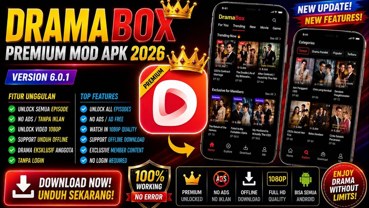 DRAMABOX MOD APK 2026VIP UNLOCKED NO ADS PREMIUM GRATIS🔥