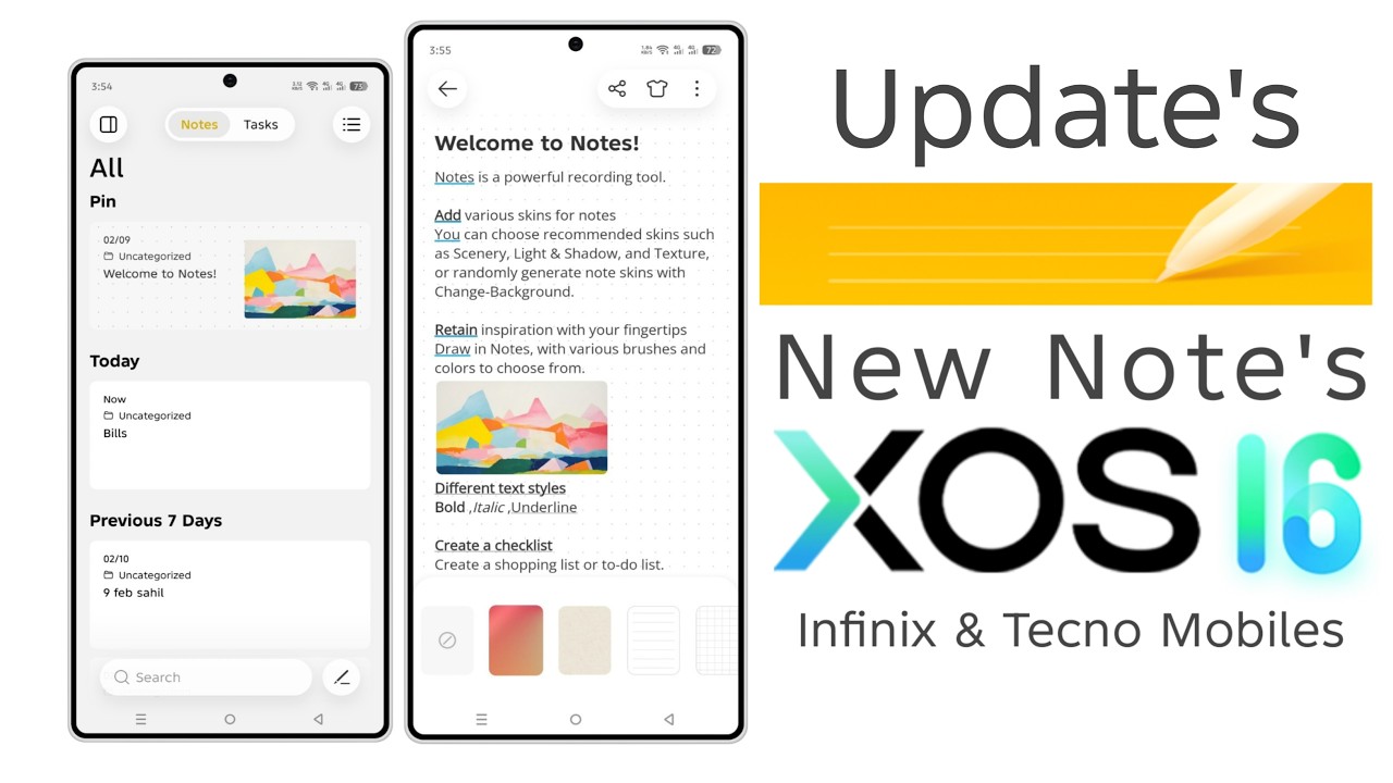 Обновление Infinix XOS 16 для Note с интерфейсом Glow Space UI для мобильных телефонов Tecno и In...