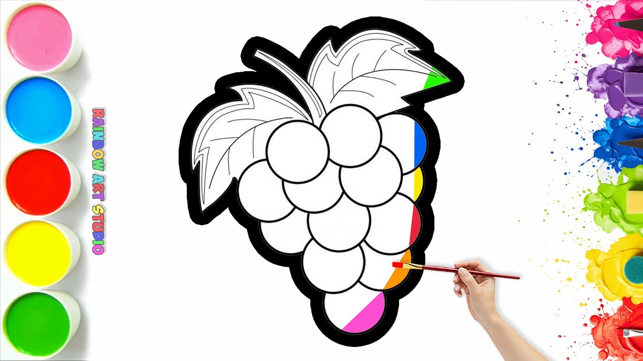 🍇  How To Draw a Delicious Bunch of Grapes | Easy Step By Step Tutorial #17