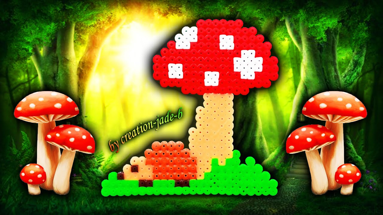 🍄 Tuto Décoration d'AUTOMNE 🦔 - Champignon/Hérisson en Perles HAMA ! 🌲🍂