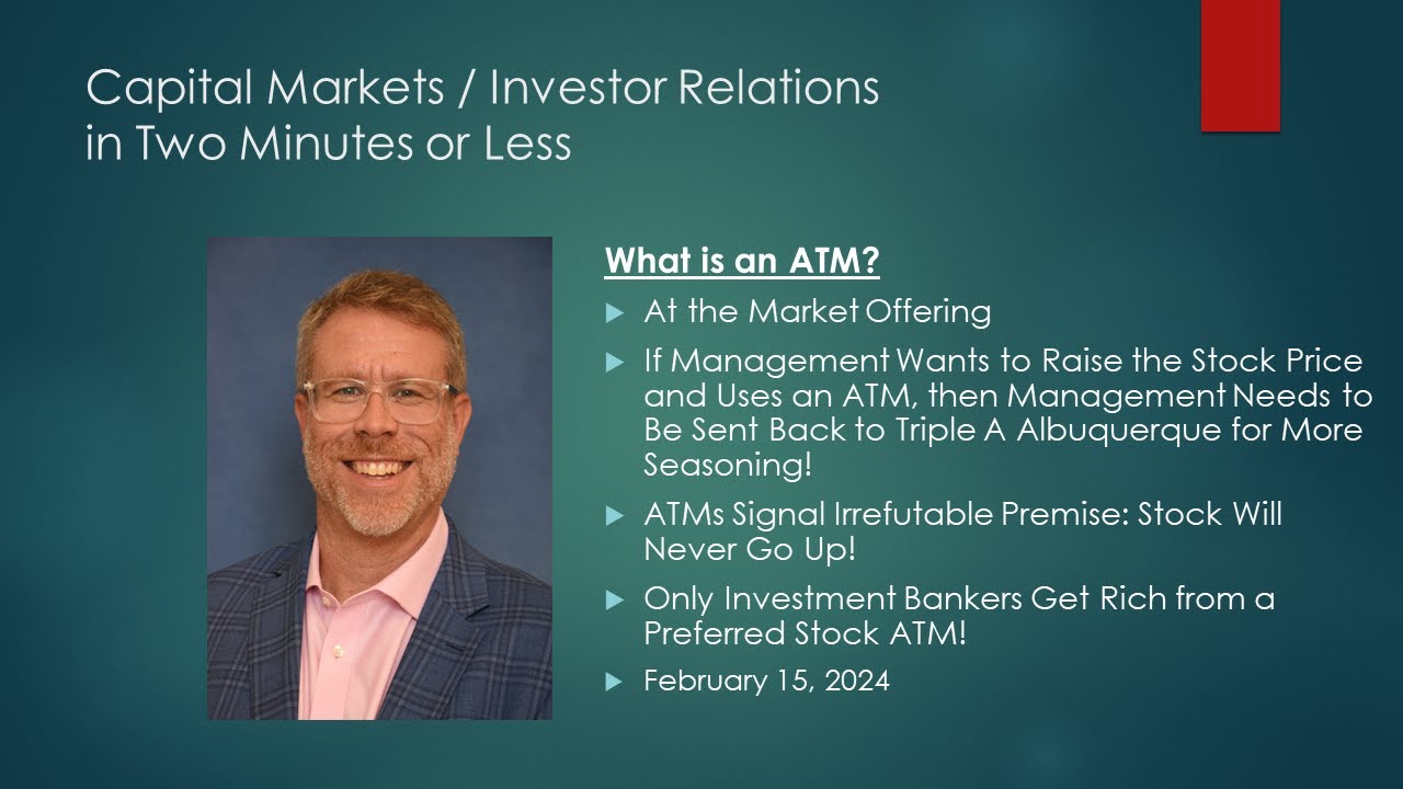 What is an ATM? (#investorrelations #capitalmarkets #finance #steverubis)