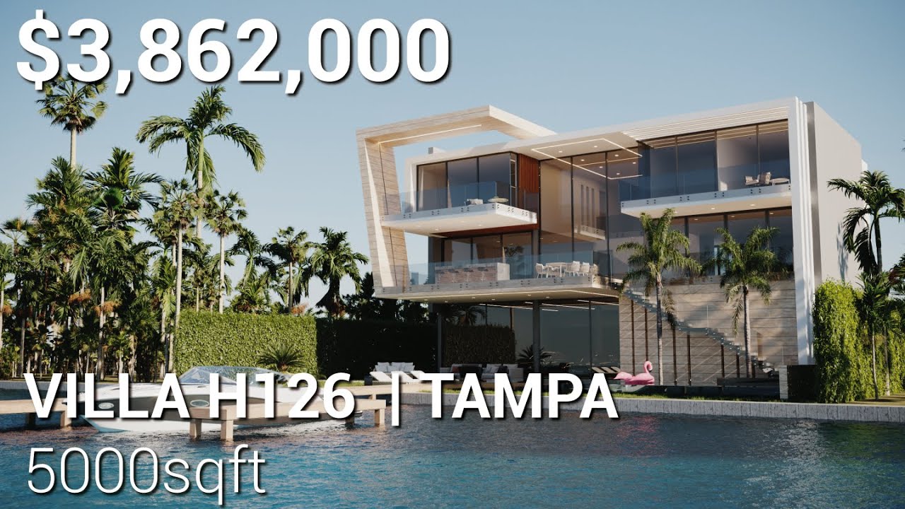VILLA H126 | 4 RECAMARAS + ESTUDIO TV + ALBERCA + DOBLE ALTURA  | TAMPA / FLORIDA | TERRENO 24 X 30