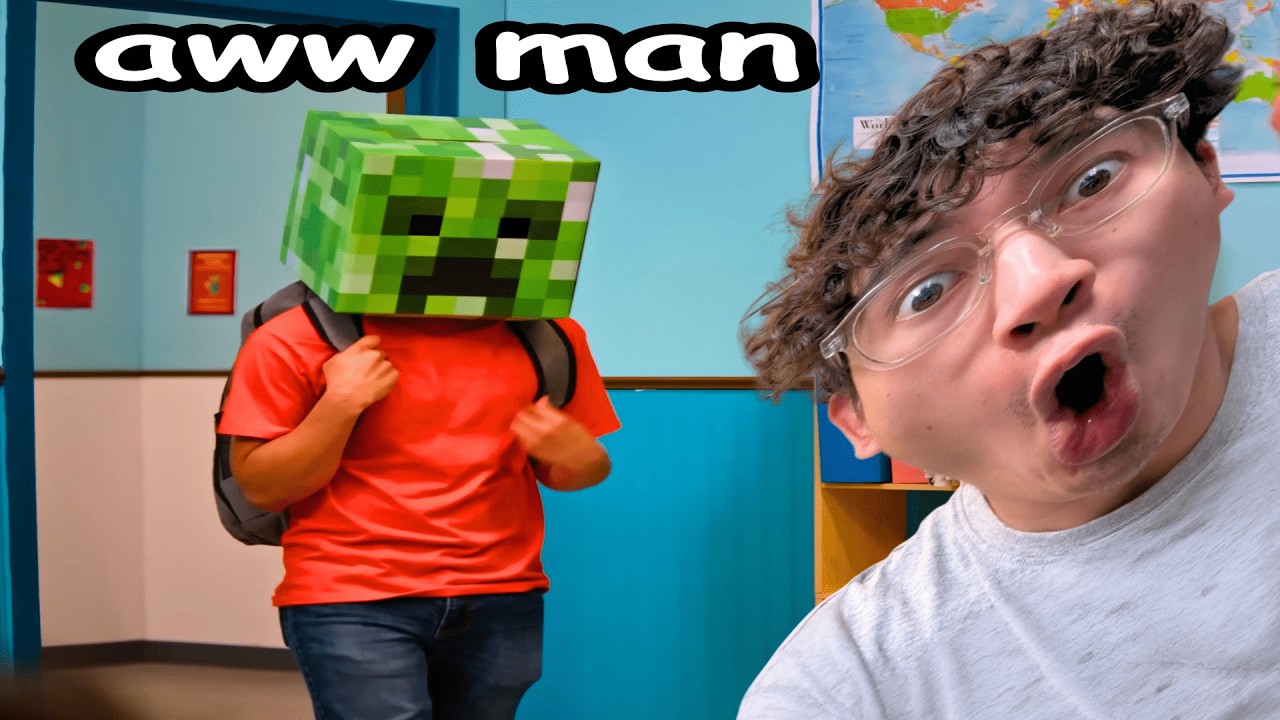 Странный ребёнок носит маску Minecraft в школу (Дхар Манн Криндж)