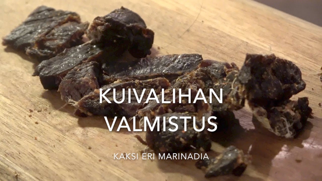 Beef jerkyn eli kuivalihan valmistusta retkelle - kaksi eri marinadia