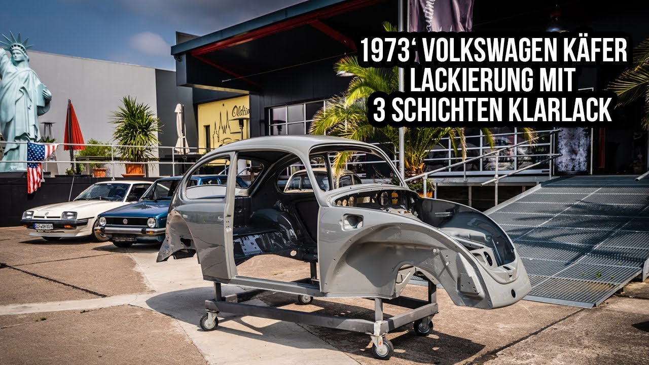 1973er Volkswagen Käfer Lackierung mit 3 Schichten Klarlack - Strahlwerk Deluxe Paintshop