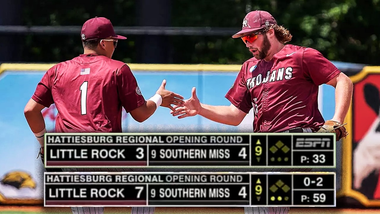 Little Rock upsets nationally-seeded Southern Miss in NCAA baseball regional opener
